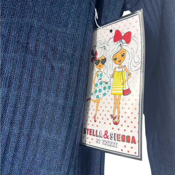 Stella & Sienna Midi Stripe Dress with Navy Blue Button-Up Cardigan L - Picture 6 of 6